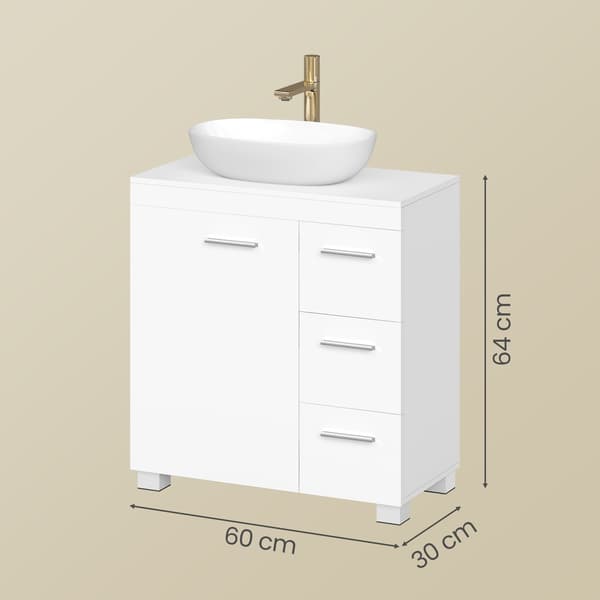 Baderomsskap 30x70x64 cm Hvit MDF