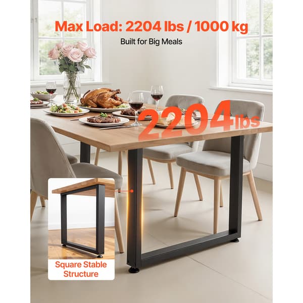 Bordben 75x90 cm Sort Stål