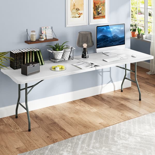 Sammenklappeligt bord 96,5x29x29,5 cm hvid