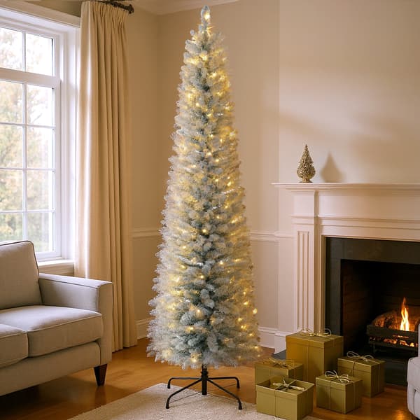 Julgran 210 cm LED-ljusslinga Ø57 cm grön/vit
