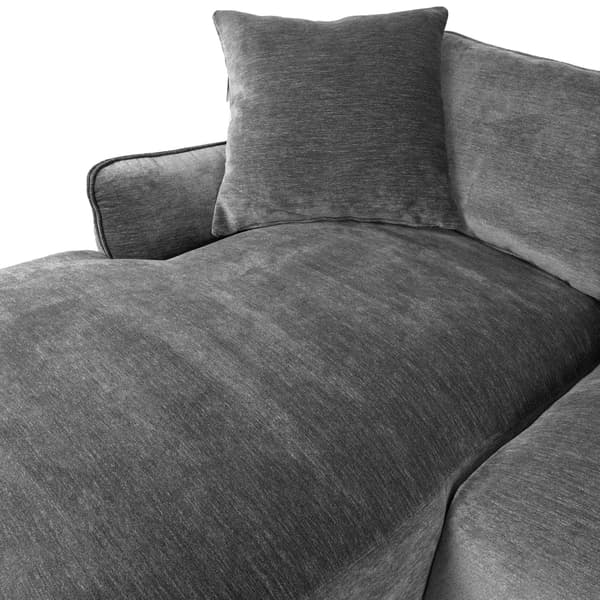 Hörnsoffa DIVI LC 284x162x83 cm Grå Sammetstyg