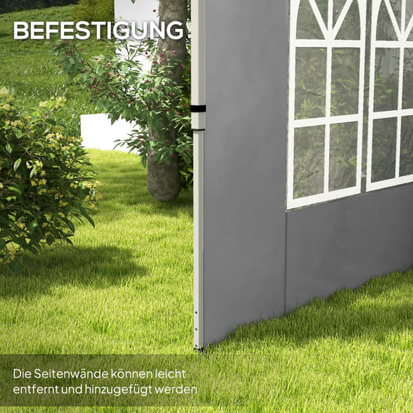 Pavillon Sidepanel Sæt, 295x195 cm, Grå, Vandtæt