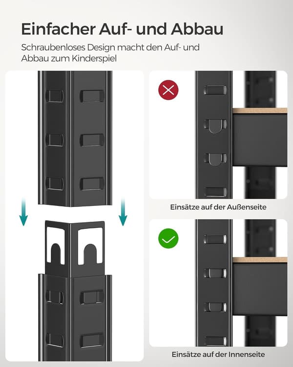 Reol 80x40x160 cm Sort Stål