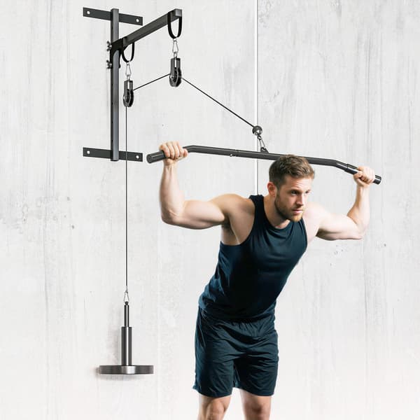 Lat Pulldown-maskin, 40x4 cm, Svart, Stål