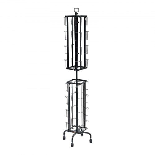 Kortdisplaystativ, 45x45x193 cm, Sort, Roterende opbevaring