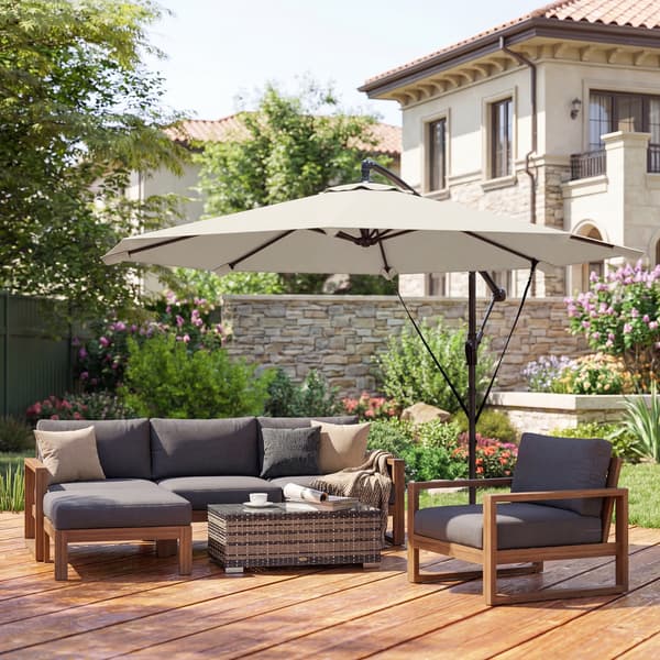 Konsolparasol 295x235 cm Hvid Metal