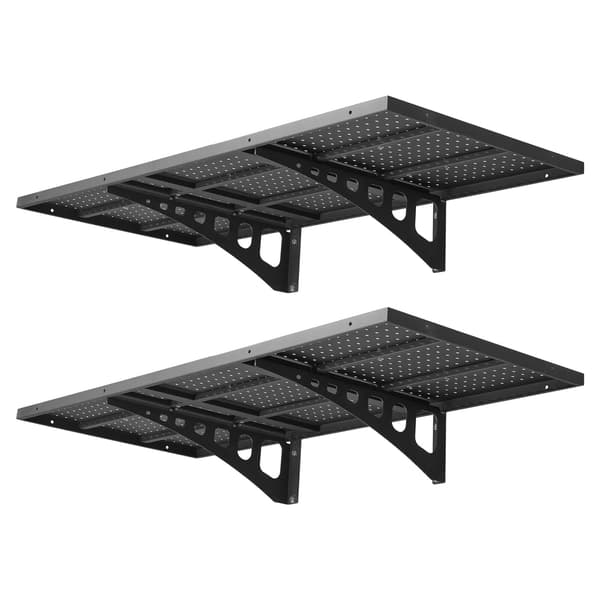 Væghængt garagehylde 50x122 cm sort stål opbevaring