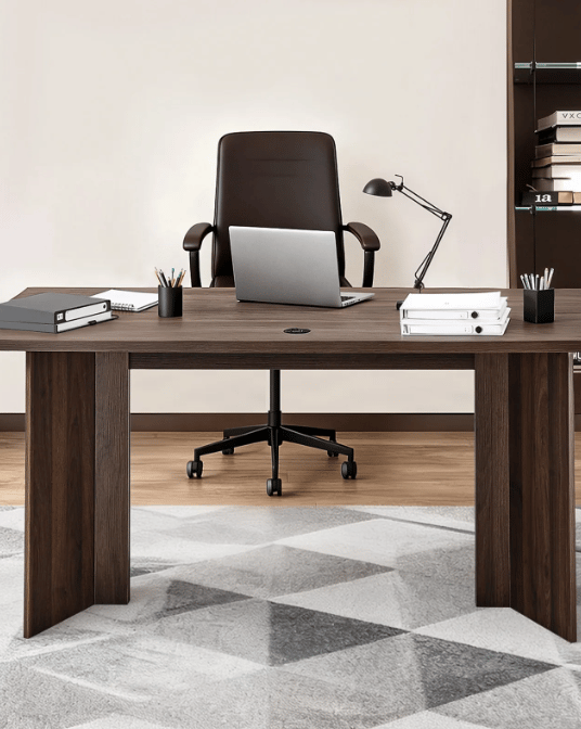 Executive skrivebord, 160x80x76 cm, valnød, træ