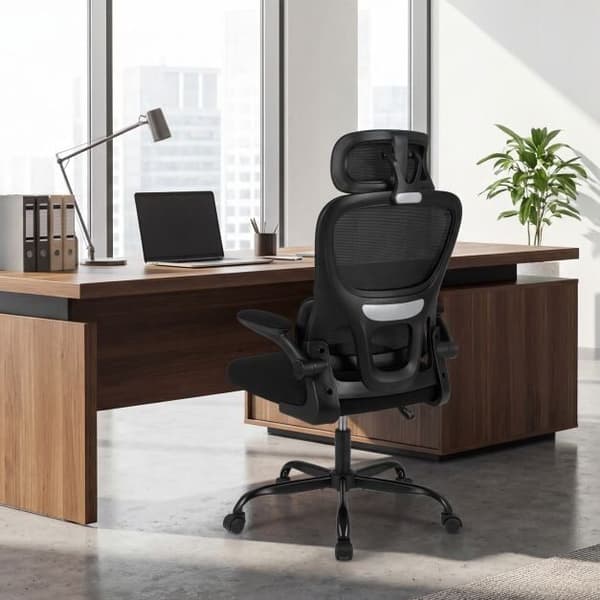 Kontorstol, 72x72x116-126 cm, Sort, Ergonomisk