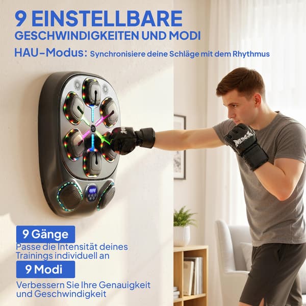 Boksemaskine, 61x48x11 cm, Sort, skum