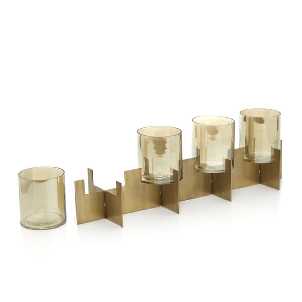 Ljusstake, Quarta, 13x53x16.5 cm, Guld