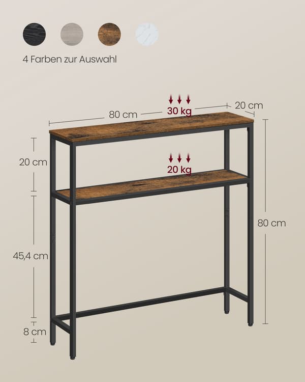 Konsollbord, 20x80x80 cm, Brun
