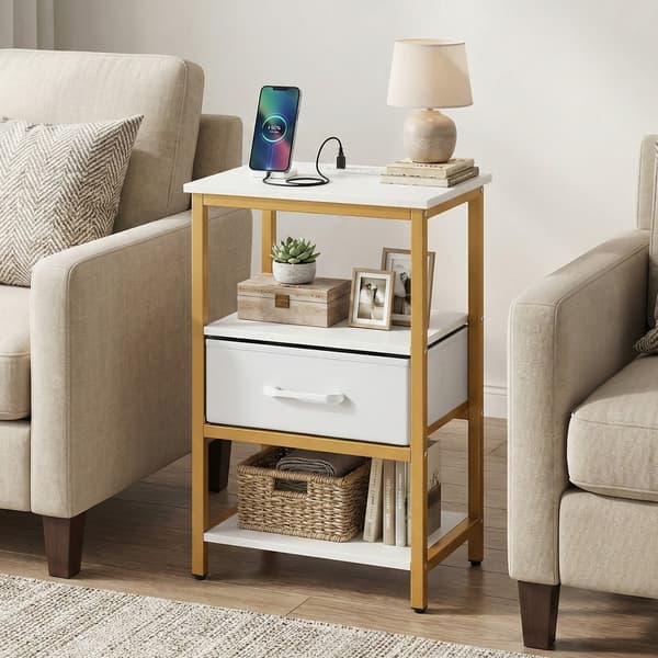Sängbord Set, 40x30x61 cm, Vit, Förvaring , Star