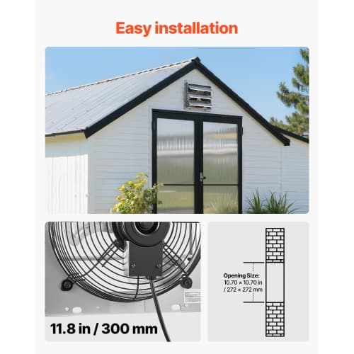 Shutter udsugningsventilator HA-250M-220 314x314x168 mm sølv