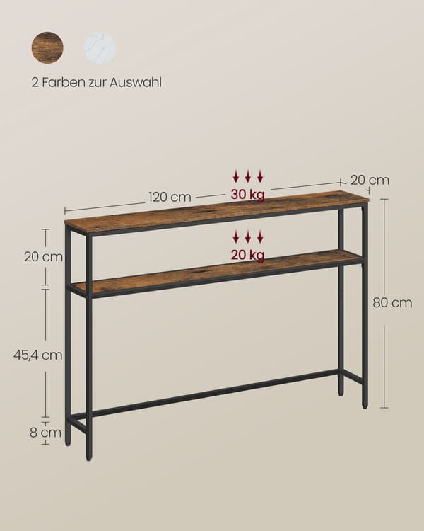 Konsolbord, 20x80x80 cm, Brun