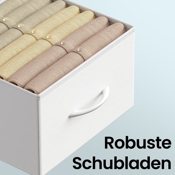 Kommode 8 stoffskuffer 30x76,7x95,2 cm hvit stål