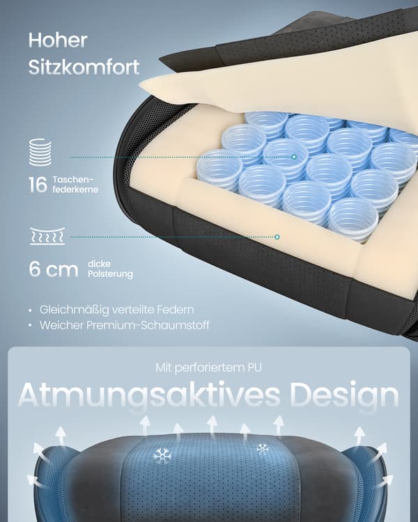 Gamingstol Ergonomisk Skrivebordsstol Ink Sort Kunstlæder