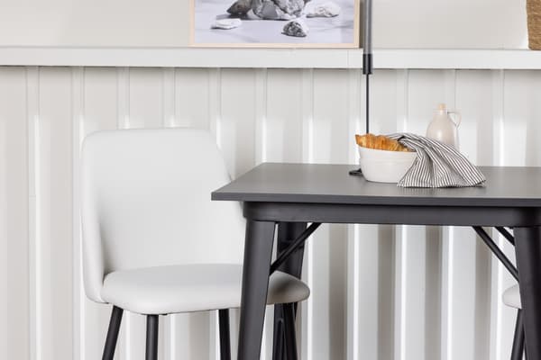 Spisebord og stol sæt Tempe 80x80 cm sort MDF PU