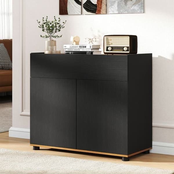 Skænk Buffet Skab 80x35x70 cm Sort, opbevaring