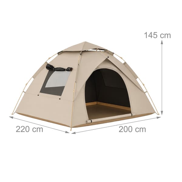Campingtelt til 3–4 personer, pop-up, Kodustaar