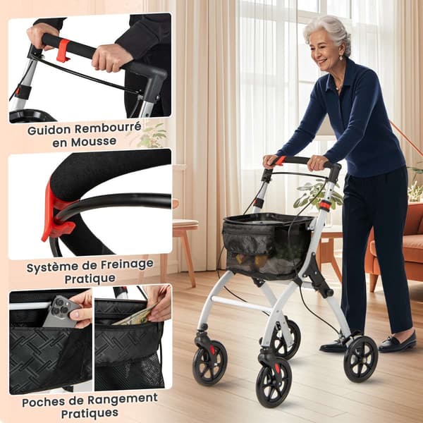 Rollator, 68x53x90-103 cm, Hvid , Star