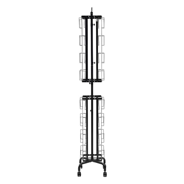 Kortdisplaystativ, 45x45x193 cm, Sort, Roterende opbevaring