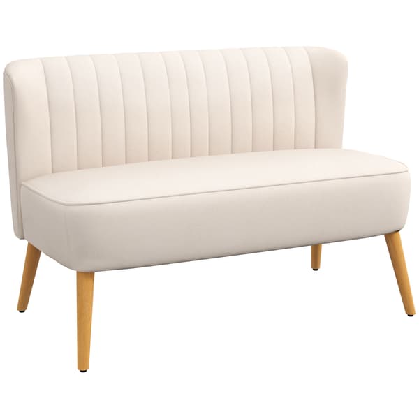 Soffa 2-sits 117x56,5x77 cm Vit Trä