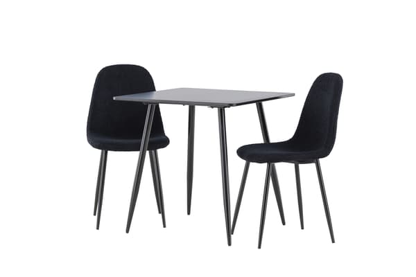 Spisebordssæt Polar 75x75 cm Sort