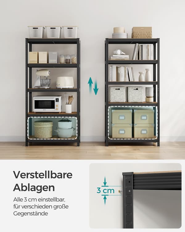 Reol 180x90x40 cm Sort Stål Opbevaring
