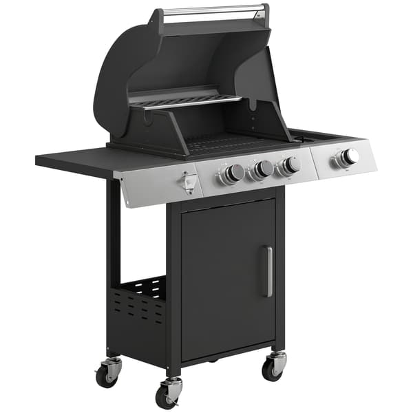Gasgrill 109x50x109 cm Sort Rustfrit Stål
