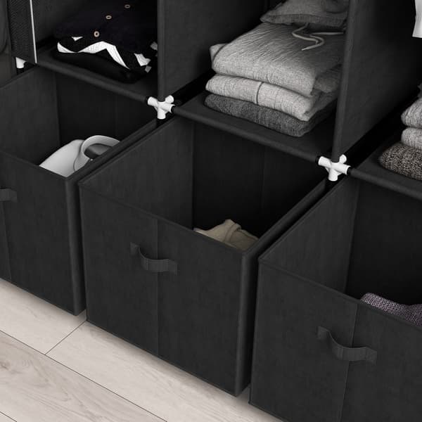 Stofgarderobe 125x43x162,5 cm Sort, sammenklappelig