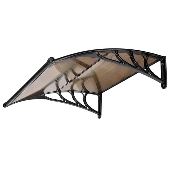 Dørmarkise 96,5x101,7x27,5 cm Brun Polycarbonat