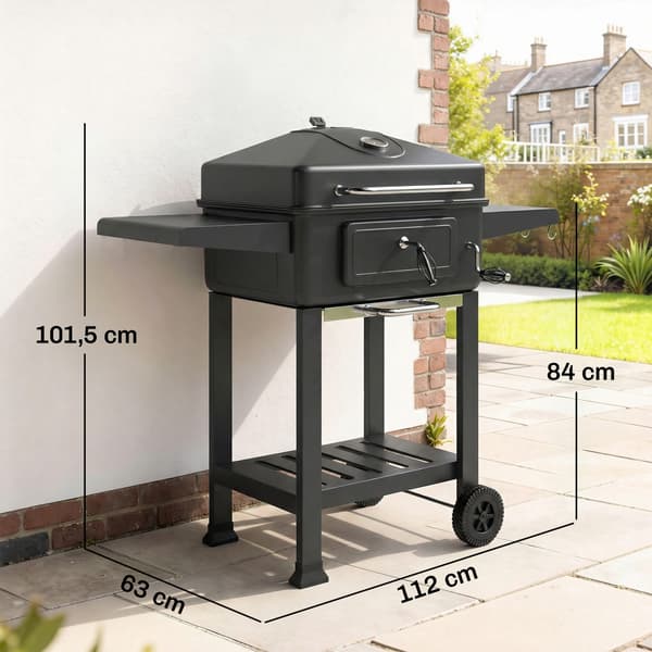 Hiiligrilli 112x63x101,5 cm Musta Metalli