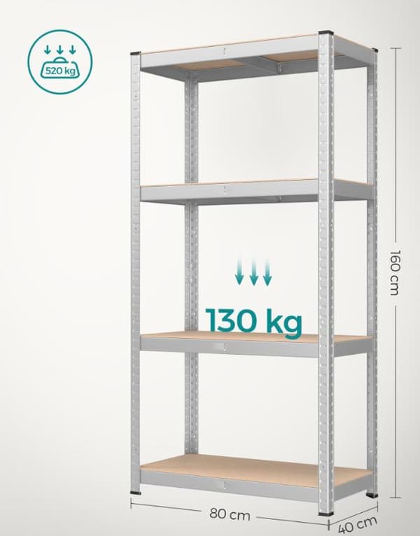 Hyllsystem Set om 2 Stål och MDF Justerbar