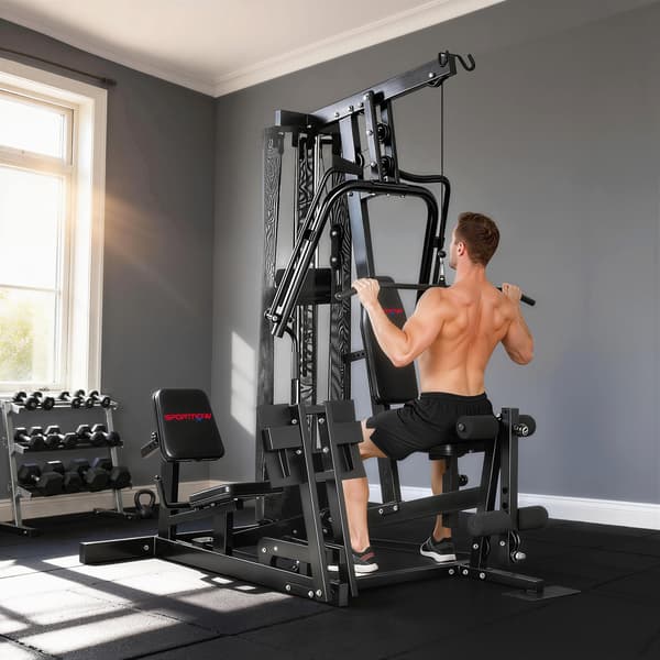 Home Gym Station, 162x162x210 cm, Sort, Stål
