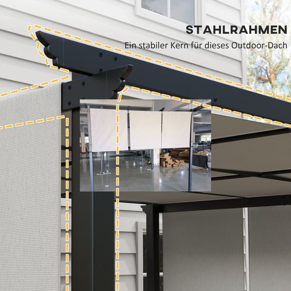 Pergola 357x296x235 cm Mörkgrå Polyester