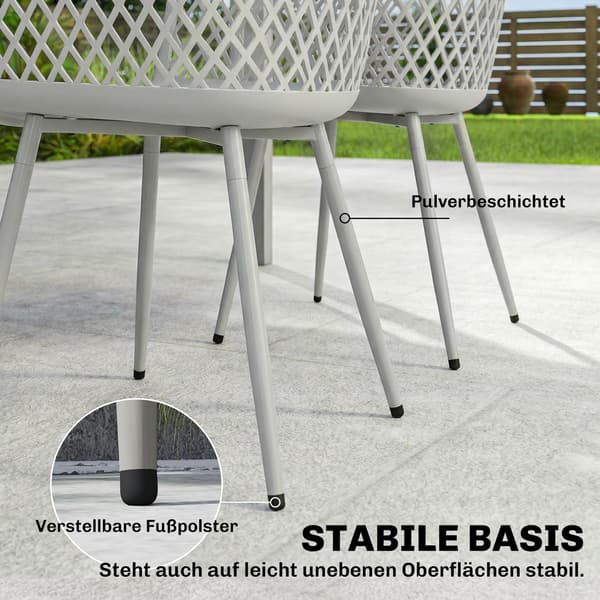 Trädgårdsstol Set 56x51x84 cm Grå Plast