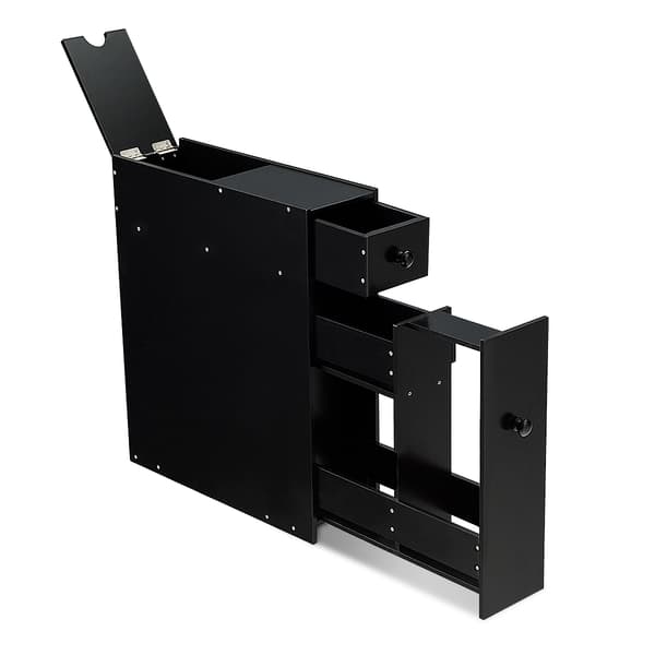 Badrumsskåp, Svart - Material: mdf, svartlackerad , Star