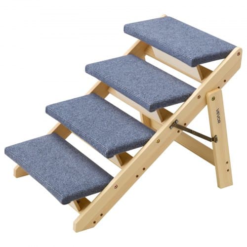 Kæledyrstrappe, 4-trins foldbart trædesign, 63x47x49 cm, opbevaring