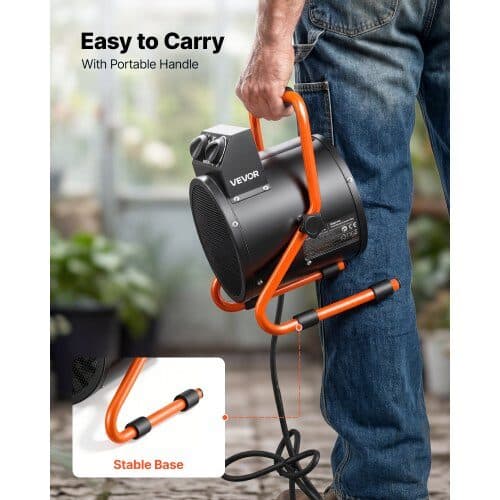 Kasvihuonelämmitin BG-E2A-01 2000W 27x22x32,5 cm musta/oranssi