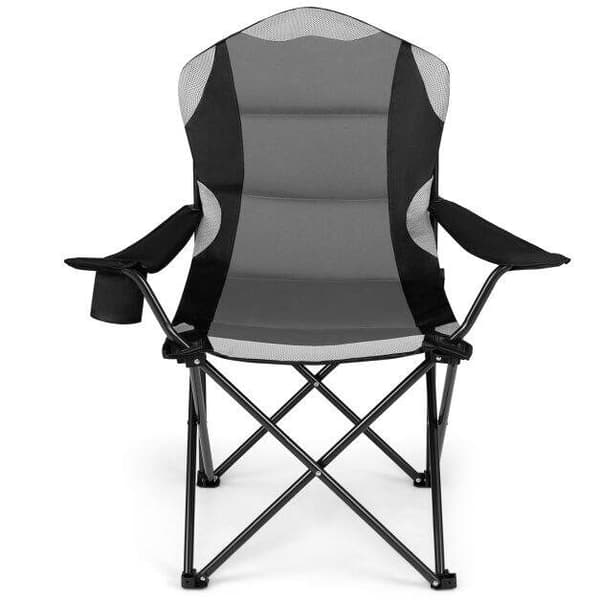 Sammenklappelig campingstol 93x62x102 cm sort