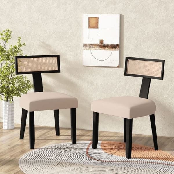 Spisestuestole 2 stk 55,5x48,5 cm sort