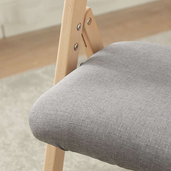 Sammenklappelige spisebordsstole, 47,5x59x77 cm, lysegrå, træ