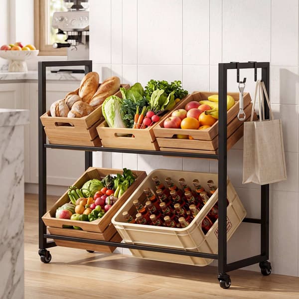 Drink Crate Rack 2-niveau 103x30,5x88,4 cm sort