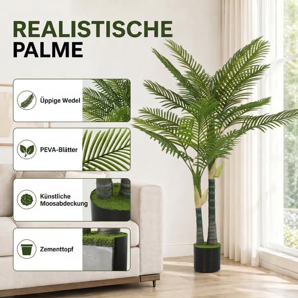 Kunstig Palmetræ 150 cm Grøn Plastik