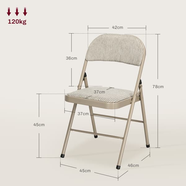 Fällstolsset, 45x46x78 cm, Beige, Stål
