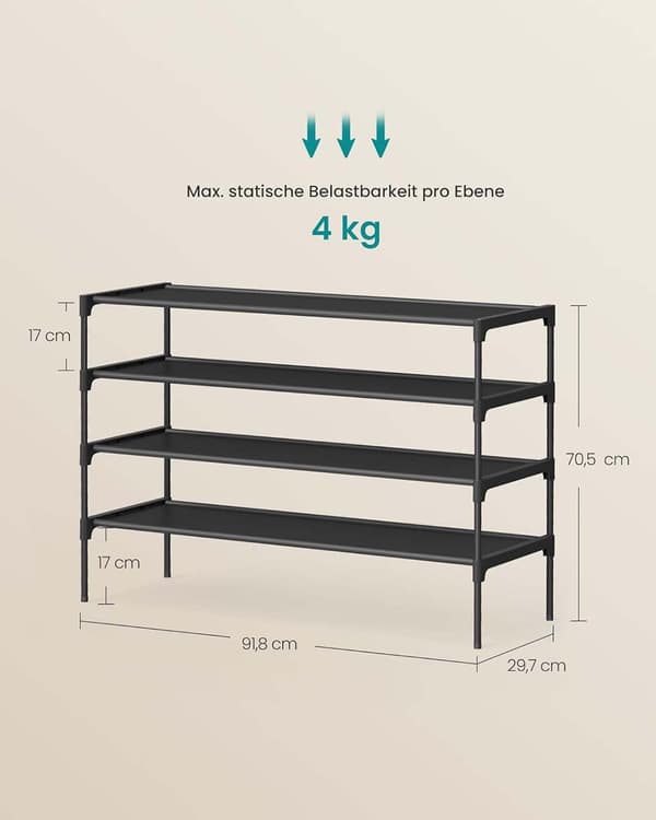 Skohylde, 29,7x62,3x53,5 cm, Sort