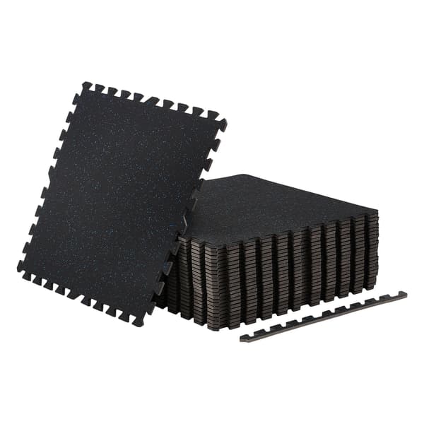 Träningsmattset, 61x61x1 cm, Svart