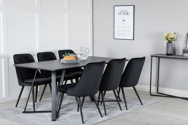 Spisebord og stol sæt Marina sort