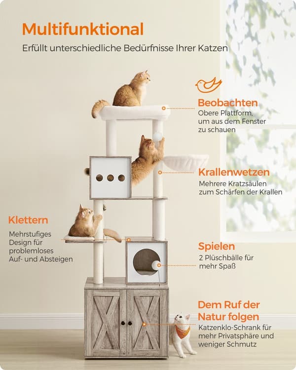 Kattträd med Kattlåda-Skåp